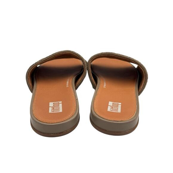FitFlop Gracie Opul-Trim Leather Slides Sandals - Picture 7 of 11